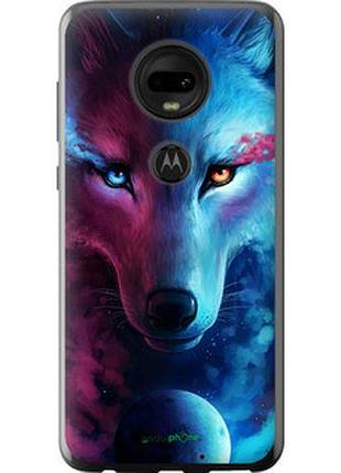Чехол на motorola moto g7 арт-волк "3999u-1614-2448"