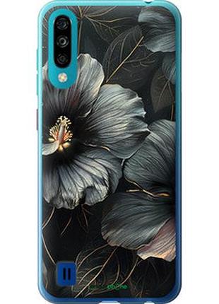 Чехол на zte blade a7 2020 черные цветы "6031u-2108-2448"