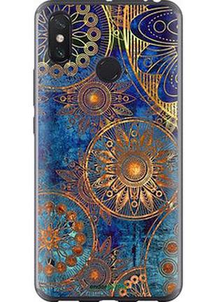 Чехол на xiaomi mi max 3 золотой узор "678t-1534-2448"