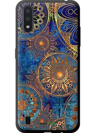 Чехол на samsung galaxy a01 a015f золотой узор "678b-1842-2448"