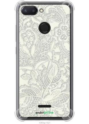 Чехол на xiaomi redmi 6 белое кружево "4383sp-1521-2448"