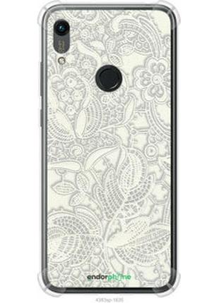 Чехол на huawei honor 8a белое кружево "4383sp-1635-2448"