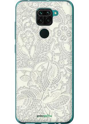 Чехол на xiaomi redmi note 9 белое кружево "4383u-2017-2448"