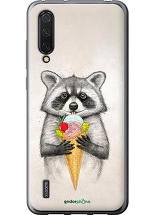 Чехол на xiaomi mi 9 lite енотик с мороженым "4602u-1834-2448"