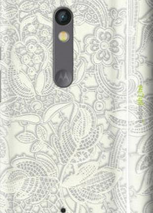 Чехол на motorola moto x play белое кружево "4383m-459-2448"