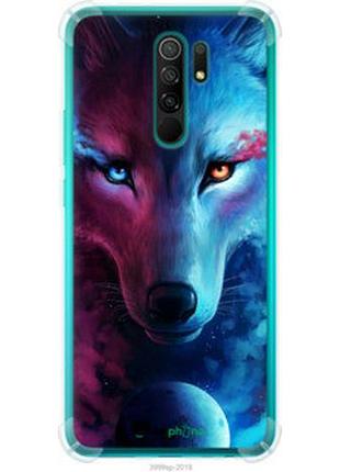 Чехол на xiaomi redmi 9 арт-волк "3999sp-2019-2448"
