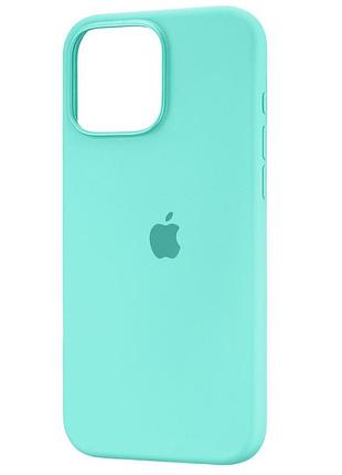 Чехол fiji silicone case для apple iphone 16 pro бампер накладка soft touch с микрофиброй spearmint
