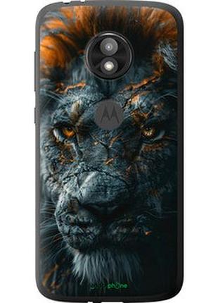 Чехол на motorola moto e5 play пламенный лев "6153u-1429-2448"