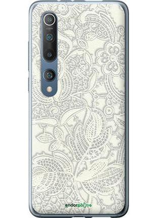 Чехол на xiaomi mi 10 белое кружево "4383t-1860-2448"