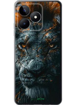 Чехол на realme c51 пламенный лев "6153u-3467-2448"