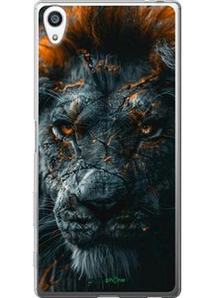 Чехол на sony xperia z5 premium e6883 пламенный лев "6153t-345-2448"