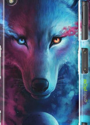 Чехол на sony xperia z3 dual d6633 арт-волк "3999c-59-2448"