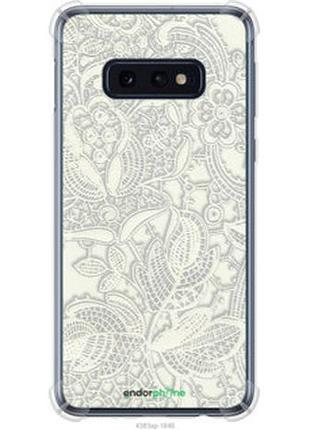 Чехол на samsung galaxy s10e белое кружево "4383sp-1646-2448"