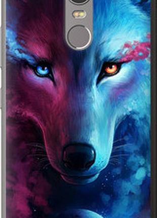 Чехол на lenovo k6 note арт-волк "3999t-453-2448"