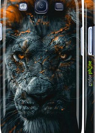 Чехол на samsung galaxy s3 duos i9300i пламенный лев "6153c-50-2448"