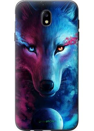 Чехол на samsung galaxy j7 j730 (2017) арт-волк "3999u-786-2448"