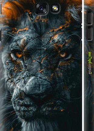 Чехол на samsung galaxy a7 (2017) пламенный лев "6153m-445-2448"