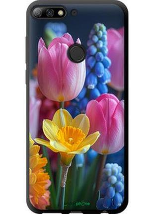 Чехол на huawei y7 prime 2018 весенние цветы "6058b-1509-2448"