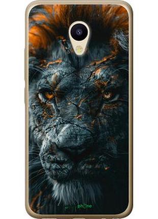 Чехол на meizu m5 пламенный лев "6153t-420-2448"