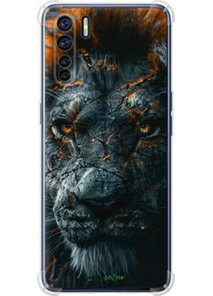 Чехол на oppo a91 пламенный лев "6153sp-1884-2448"
