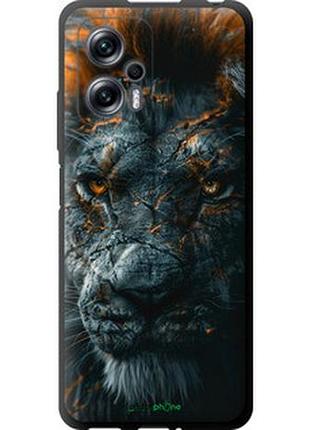 Чехол на xiaomi redmi note 11t pro+ пламенный лев "6153b-3861-2448"