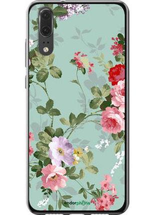 Чехол на huawei p20 цветочные обои 2 "862u-1396-2448"