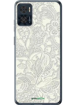 Чехол на motorola moto e22 белое кружево "4383u-2974-2448"
