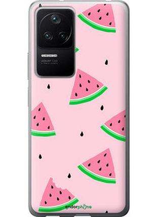 Чехол на xiaomi poco f4 розовый арбуз "4314u-3917-2448"