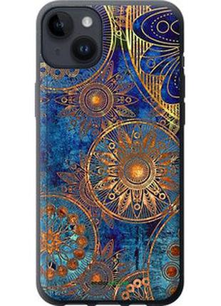 Чехол на iphone 14 plus золотой узор "678u-2645-2448"