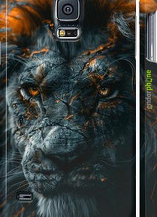 Чехол на samsung galaxy s5 duos sm g900fd пламенный лев "6153m-62-2448"
