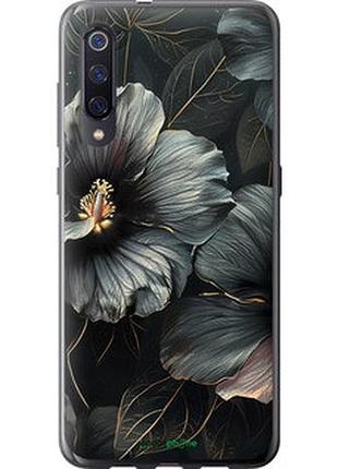 Чехол на xiaomi mi9 черные цветы "6031t-1648-2448"