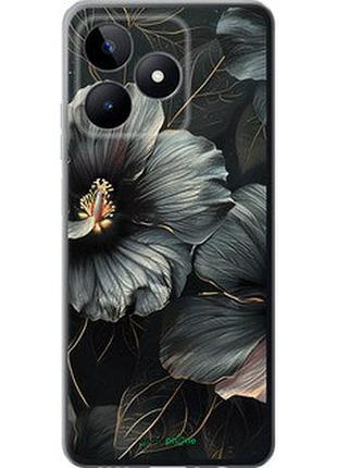 Чехол на realme c53 черные цветы "6031u-3128-2448"