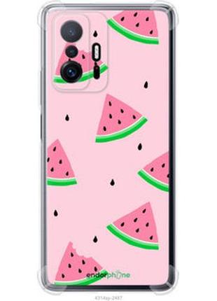 Чехол на xiaomi 11t pro розовый арбуз "4314sp-2552-2448"