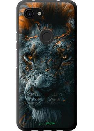 Чехол на google pixel 3a пламенный лев "6153b-1700-2448"