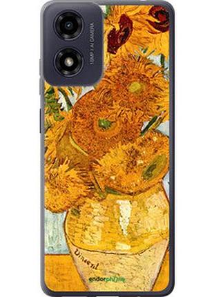Чехол на motorola moto g24 винсент ван гог. подсолнухи "162u-3659-2448"