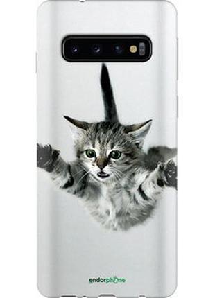 Чехол на samsung galaxy s10 летящий котёнок "2322sp-1640-2448"