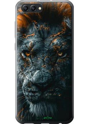 Чехол на huawei honor v10 / view 10 пламенный лев "6153u-1579-2448"