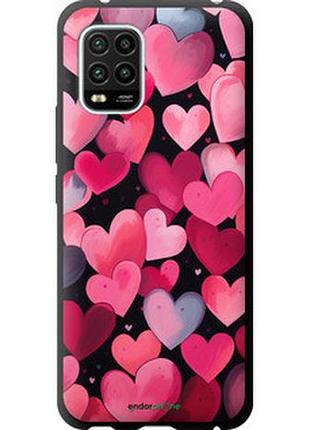 Чехол на xiaomi mi 10 lite сердечки 4 "5662b-1924-2448"