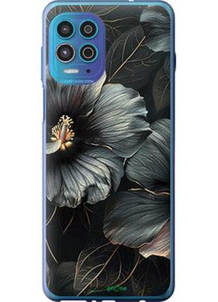 Чохол на motorola g100 чорні квіти "6031u-2359-2448"