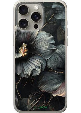 Чехол на iphone 15 pro max черные цветы "6031u-3098-2448"