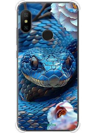 Чехол на xiaomi redmi 6 pro blue snake "6079sp-1595-2448"