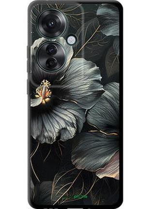 Чохол на oppo reno11 f чорні квіти "6031b-3671-2448"