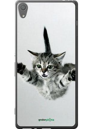 Чехол на sony xperia xa f3112 летящий котёнок "2322t-399-2448"