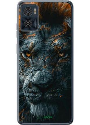 Чехол на motorola moto e22 пламенный лев "6153u-2974-2448"