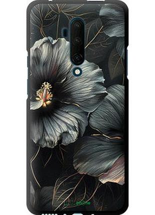 Чохол на oneplus 7t pro чорні квіти "6031b-1810-2448"