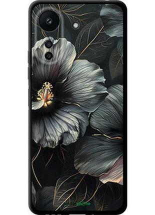 Чехол на xiaomi redmi 13c черные цветы "6031b-3410-2448"