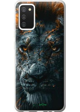 Чехол на samsung galaxy a02s a025f пламенный лев "6153t-2203-2448"