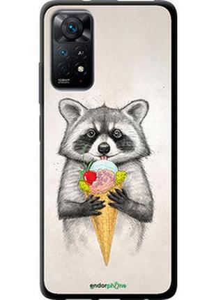 Чехол на xiaomi redmi note 11 енотик с мороженым "4602b-2516-2448"