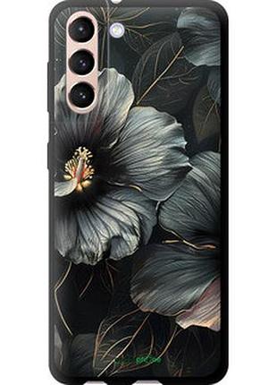 Чохол на samsung galaxy s21 чорні квіти "6031b-2114-2448"