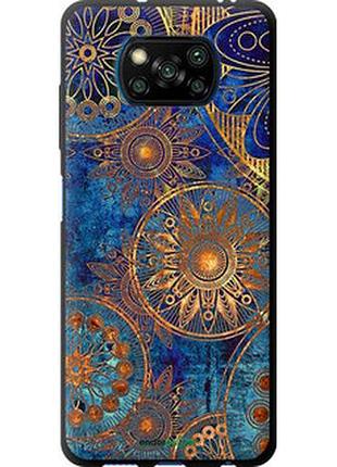 Чехол на xiaomi poco x3 золотой узор "678b-2073-2448"